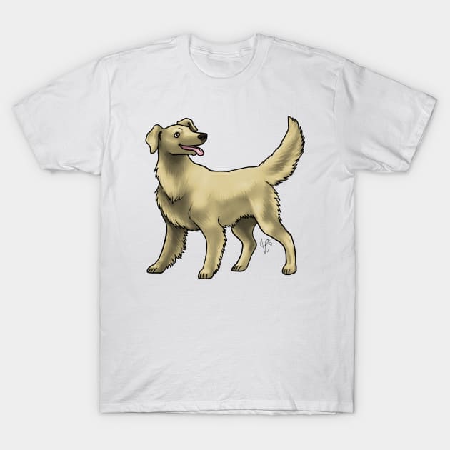 Dog - Flat-Coated Retriever - Yellow T-Shirt by Jen's Dogs Custom Gifts and Designs